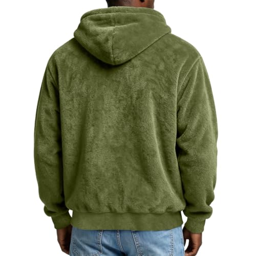 Generic Hoodies for Men Fuzzy Warm Soft Long Sleeve Hooded Sweatshirt | Mens Hoodies Pullover Long Sleeve Warm Fleece Hooded Pullover Casual Winter Cozy Soft Hoodie Sweatshirt