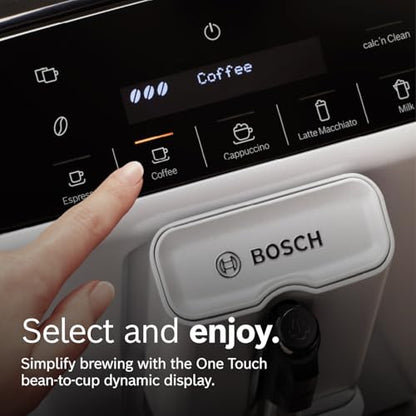 Bosch 300 Series Fully Auto Espresso Machine with Grinder and Steam Wand | Double Cup, Large Bean Capacity - Easy Clean, Maintenance - Barista Quality Super Coffee Maker for One-Touch Drinks