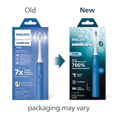 Philips Sonicare 4100 Rechargeable Electric Toothbrush, 1 Brush Head, Blue