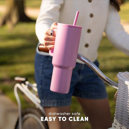Simple Modern Tumbler with Handle and Straw | 40oz | Lavender