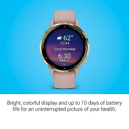 Garmin Venu 3S, GPS Smartwatch, AMOLED Display, Advanced Health and Fitness Features, Up to 10 Days of Battery, Dust Rose