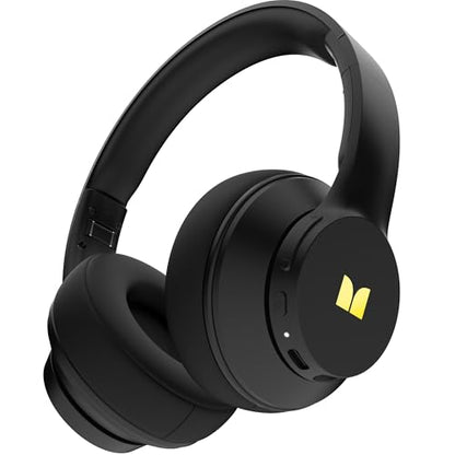 Monster Mission 100 Bluetooth Headphones, On Ear Headphones with 40H Playtime, Bluetooth 5.4,Immersive Bass,Crystal Clear Call, Comfortable Fit Wireless Headset for Travel Work Home(Black)