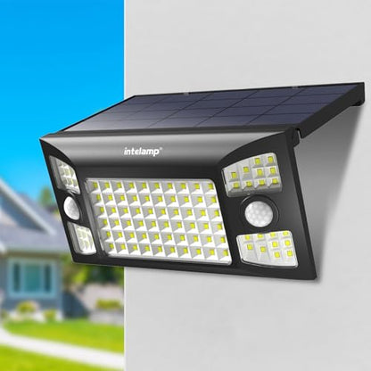 intelamp Solar Lights Outdoor Motion Sensor-1 Pack | 1300LM,3 Mode Solar Security Lights, Waterproof Solar Wall Light for House Yard Garden Garage Pathway