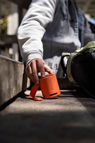 Sony SRS-XB100 Wireless Bluetooth Portable Lightweight Super-Compact Travel Speaker, Extra-Durable IP67 Waterproof & Dustproof, 16 Hour Battery, Versatile Strap, and Hands-Free Calling, Orange New