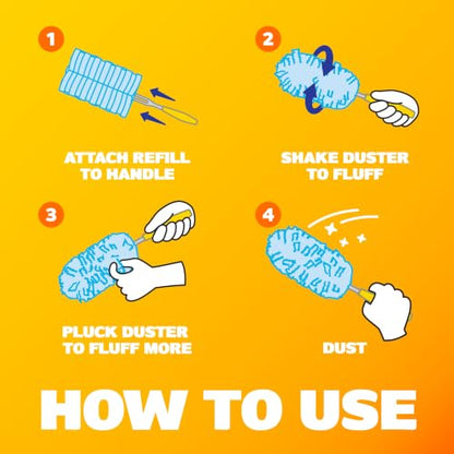 Swiffer Dusters Refill for Cleaning, Feather & Microfiber Duster Alternative, Unscented, 10 Count