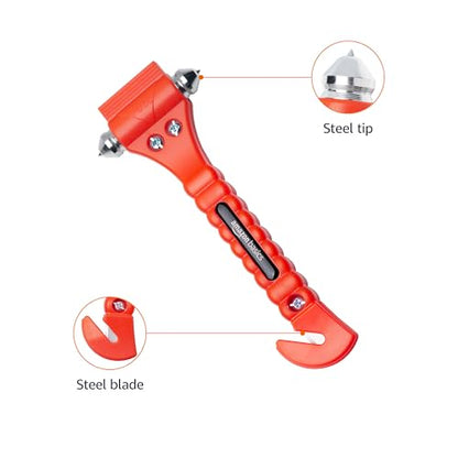 Amazon Basics Emergency Seat Belt Cutter and Window Hammer Tool, Car Accessories, 2 Pack