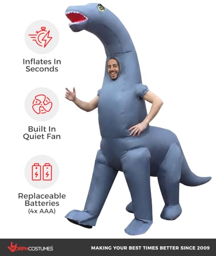 Morph Brontosaurus Costume, Diplodocus Inflatable Costume Dinosaur, Inflatable Halloween Costumes Adults