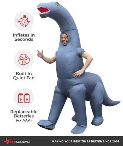 Morph Brontosaurus Costume, Diplodocus Inflatable Costume Dinosaur, Inflatable Halloween Costumes Adults