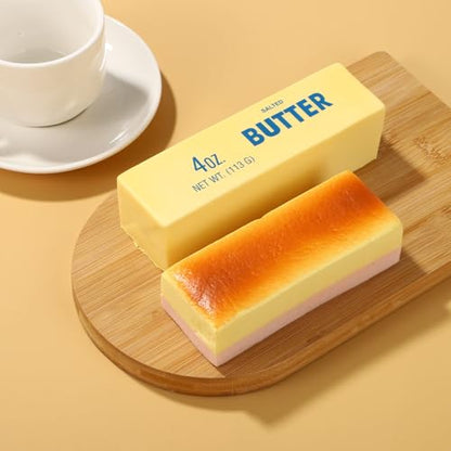 Sinbana Squeeze Butter Toy, PU Funny Slow Rising Butter Stick & Cheese Squeeze Toy for Office School Home Anxiety Relieving and Decompression Imitation Gifts