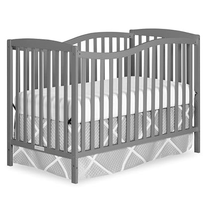 Dream On Me Chelsea 5-In-1 Convertible Crib In Strom Grey, 4 Mattress Height Positions, Non Toxic Finish, JPMA Certified, Made Of Sustainable And Sturdy Pinewood