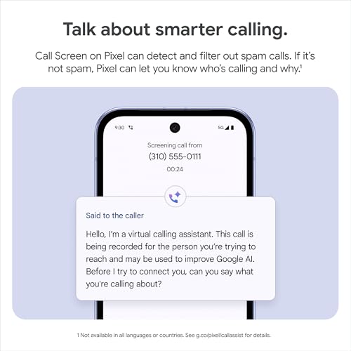 Google Pixel 9a - 128 GB -Unlocked Android Smartphone with AI Camera, All-Day Battery and Powerful Security - Iris
