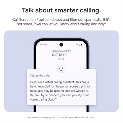 Google Pixel 9a - 128 GB -Unlocked Android Smartphone with AI Camera, All-Day Battery and Powerful Security - Iris