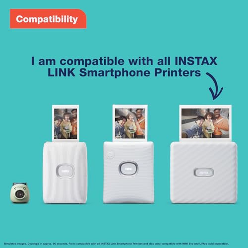 FUJIFILM INSTAX PAL Digital Camera (Portable Digicam Point and Shoot Camera, App Enabled, Print Compatible with Instax Link Printers, Instax Hybrid Cameras), Lavender Blue