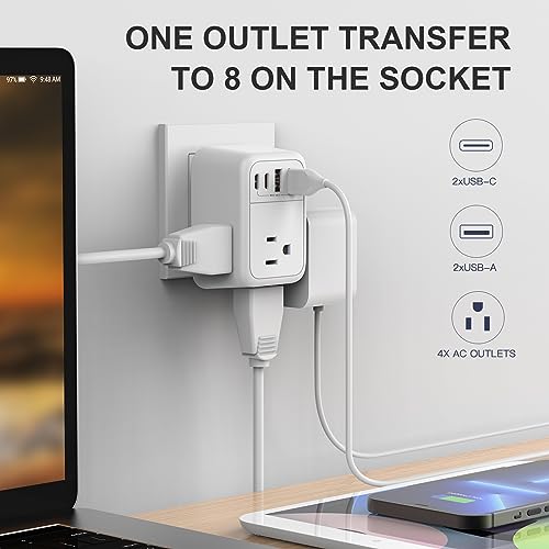 VYLEE European Travel Plug Adapter, Type C Foldable Power Adaptor [1 Pack]