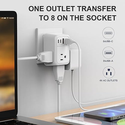 VYLEE European Travel Plug Adapter, Type C Foldable Power Adaptor [1 Pack]