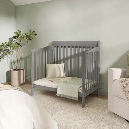 Dream On Me Chelsea 5-In-1 Convertible Crib In Strom Grey, 4 Mattress Height Positions, Non Toxic Finish, JPMA Certified, Made Of Sustainable And Sturdy Pinewood