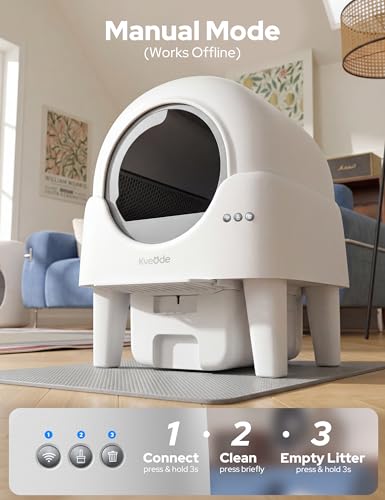 Kveode Automatic Self Cleaning Cat Litter Box, 90L for Cats 2.2-15 lbs