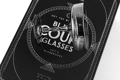 Vintage Art Deco Smoke Black Coupe Glasses | Set of 4 | 7 oz Ribbed Cocktail Glassware for Drinking Champagne, Martini, Cosmopolitan, Manhattan | Crystal Speakeasy Style Saucers