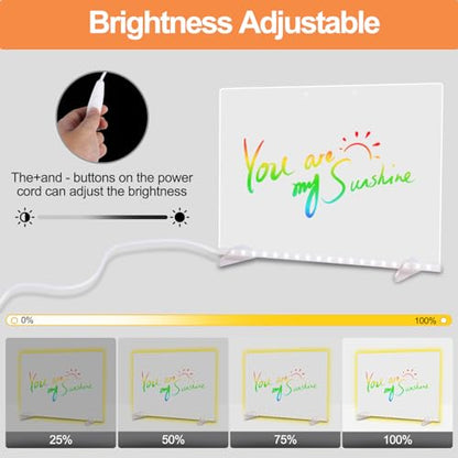 16" LED Drawing Board for Kids Birthday Gifts for Girls, Black/Yellow