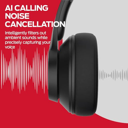 Monster Mission 100 Bluetooth Headphones, On Ear Headphones with 40H Playtime, Bluetooth 5.4,Immersive Bass,Crystal Clear Call, Comfortable Fit Wireless Headset for Travel Work Home(Black)