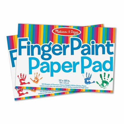 Melissa & Doug Finger Paint Paper Pad 2-Pack Kids Art Supply | 2 Finger Painting Paper Pads, 100 Extra-Large No-Leak Glossy Sheets, Premium Arts & Crafts Supplies for Kids, Ages 2+