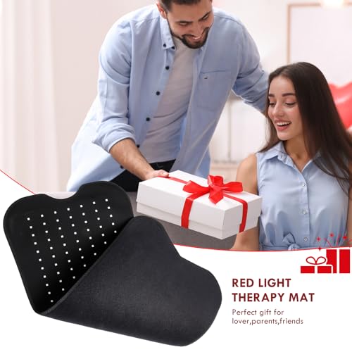 Red Light Mat for Body, 31.5" x 14" Large Red Light Mat,210LEDs 660nm&850nm Red & Near Infrared Light 5 Brightness and 5 Time Settings for Legs, Back, Waist, Shoulders Neck Black