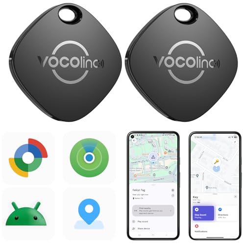 VOCOlinc Air Tracker Smart Tags for Android & iOS 2 Pack, Removable Battery
