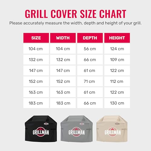 Grillman Heavy-Duty BBQ Cover, Gas Grill Cover for Weber Spirit, Weber Genesis, Char Broil, Nexgrill. Rip-Proof, Waterproof (58 x 24x 48 inches, Black) BBQ Covers