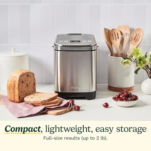Cuisinart Bread Maker Machine, Stainless Steel, 12 Programs, Up to 2 lbs
