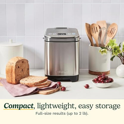 Cuisinart Bread Maker Machine, Stainless Steel, 12 Programs, Up to 2 lbs