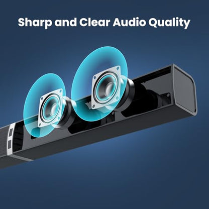 MZEIBO 80 W Detachable TV Sound Bar, Bluetooth 5.3 Home Theater Speaker, ARC/Optical/AUX Supported, 2-in-1 Split Surround Speaker for TV, Movies, Gaming & Music