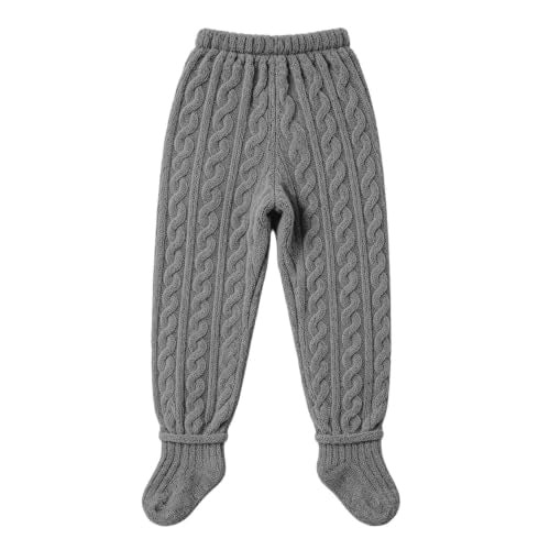 Footed Pj Pants for Women Soft Warm Fuzzy Fleece Pajamas Bottoms Dark Gray