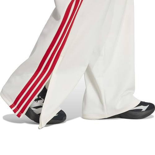 adidas Women's House of Tiro Wide Leg Pants, Off White/White/Team Collegiate Red, Small