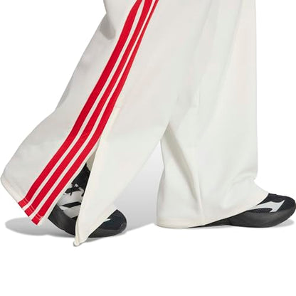 adidas Women's House of Tiro Wide Leg Pants, Off White/White/Team Collegiate Red, Small