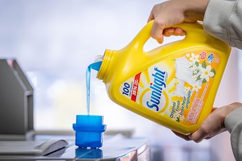 Sunlight Detergent Original Lemon Fresh (100 loads, 4.0L) with Concentrated Formula, Laundry Detergent Liquid for Exceptional Cleaning and Stain Remover to Brighten Laundry, Yellow