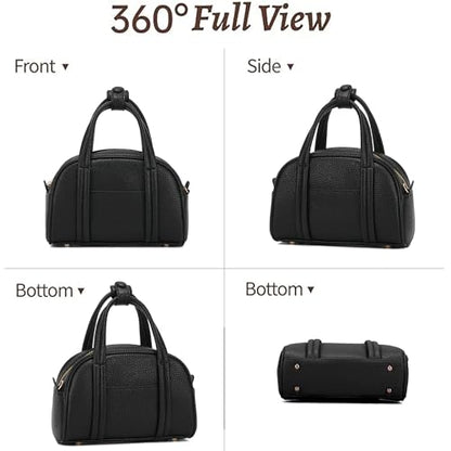 Goinsound Small Top Handle Bags for Women Structured Shoulder Handbags | Adjustable Crossbody Shoulder Strap, Zipper Closure, Travel Everyday Going Out Work Casual, Black