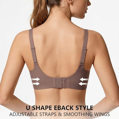 Qivolt Womens Deep V Bras,No Underwire Push Up Wireless Bralettes Seamless Soft Comfort Everyday Tshirt Bra (CA/US, Alpha, Small, Regular, Regular, B Black)