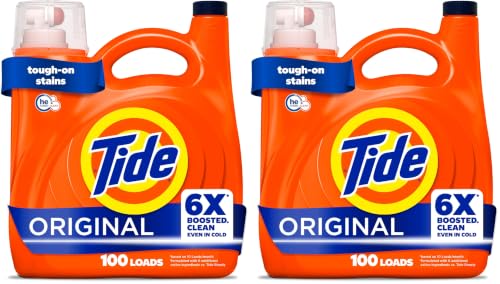 Tide Laundry Detergent Liquid, Original Scent, Works on 100% of Common Stains, Laundry Soap, Liquid Laundry Detergent, 100 Loads, 3.9 L (Pack of 2)