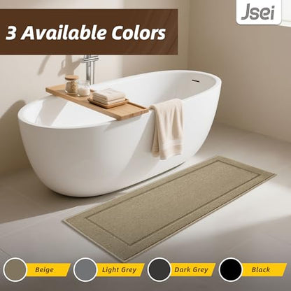 JSEI Non-Slip Bathroom Rugs, 2PCS Non-Slip, 20"x32"+20"x48", Beige