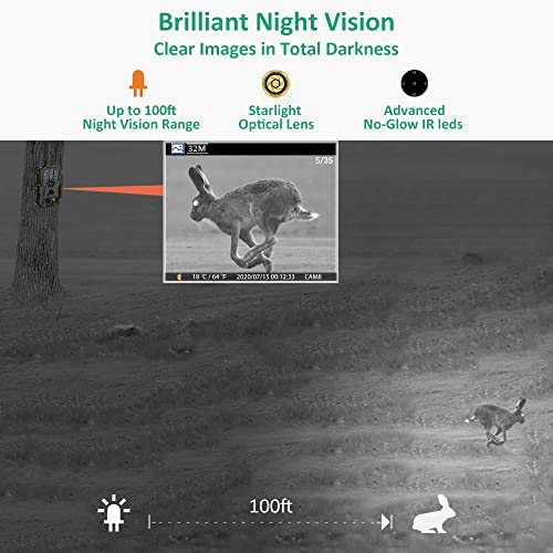 GardePro E8 WiFi Bluetooth Trail Camera, Stable WiFi with External Antenna