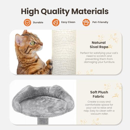 Sweetcrispy 138cm Cat Tree Tower with Scratching Posts, Indoor Use