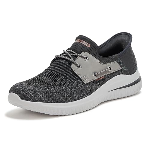 Skechers USA Men's Delson 3.0-Roth Sneaker, Black/Grey, 11