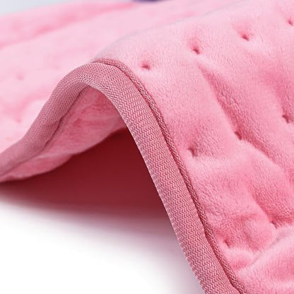 Heating Pad Electric Heat Pad, Hot Heated Pad,Moist Heat Heating Pad Moist and Dry Heat,Multiple Temp and Timer Settings (Light pink, 24"X12")