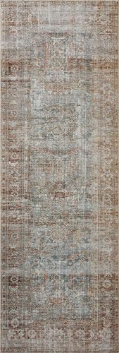Loloi Chris Loves Julia Jules Collection JUL-05 Lagoon/Brick 18" x 18" Sample Rug