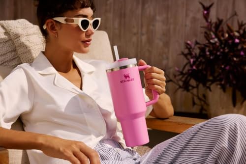 Stanley Quencher H2.0 Tumbler with Handle and Straw 30 oz | Flowstate 3-Position Lid | Cup Holder Compatible for Travel | Insulated Stainless Steel Cup | BPA-Free | Rose Quartz 2.0