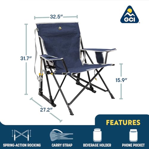 GCI Outdoor Kickback Rocker Portable Rocking Chair & Outdoor Camping Chair