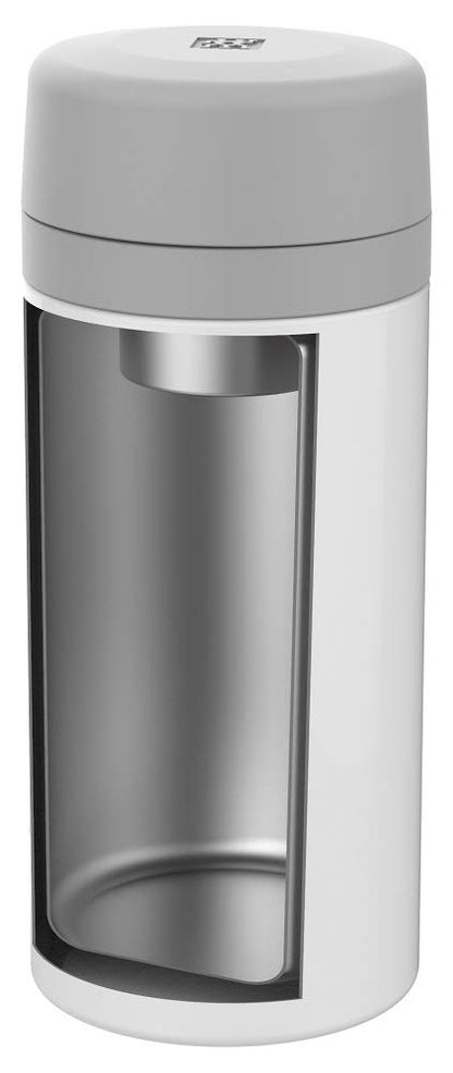 ZWILLING Thermo Vacuum Insulated Thermo Beverage Flask, Reusable Water Bottle 420 ml, Stainless Steel/White-Grey