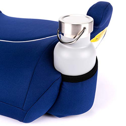 Diono Solana 2022, No Latch, Single Backless Booster Car Seat, Lightweight, Machine Washable Covers, Cup Holders, Blue