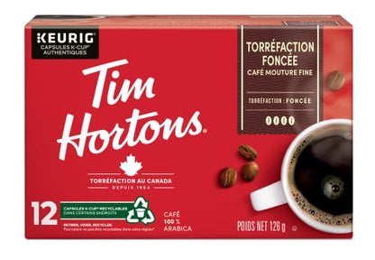 Tim Hortons Dark Roast Coffee, Single Serve Keurig K-Cup Pods, 72 Count