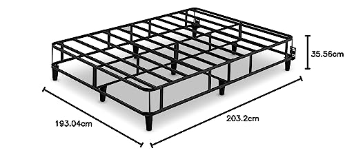 Zinus 14 Inch Free Standing Smart Box Spring/Mattress Foundation/with 9 Support Legs/Strong Steel Structure/Easy Assembly Required, King